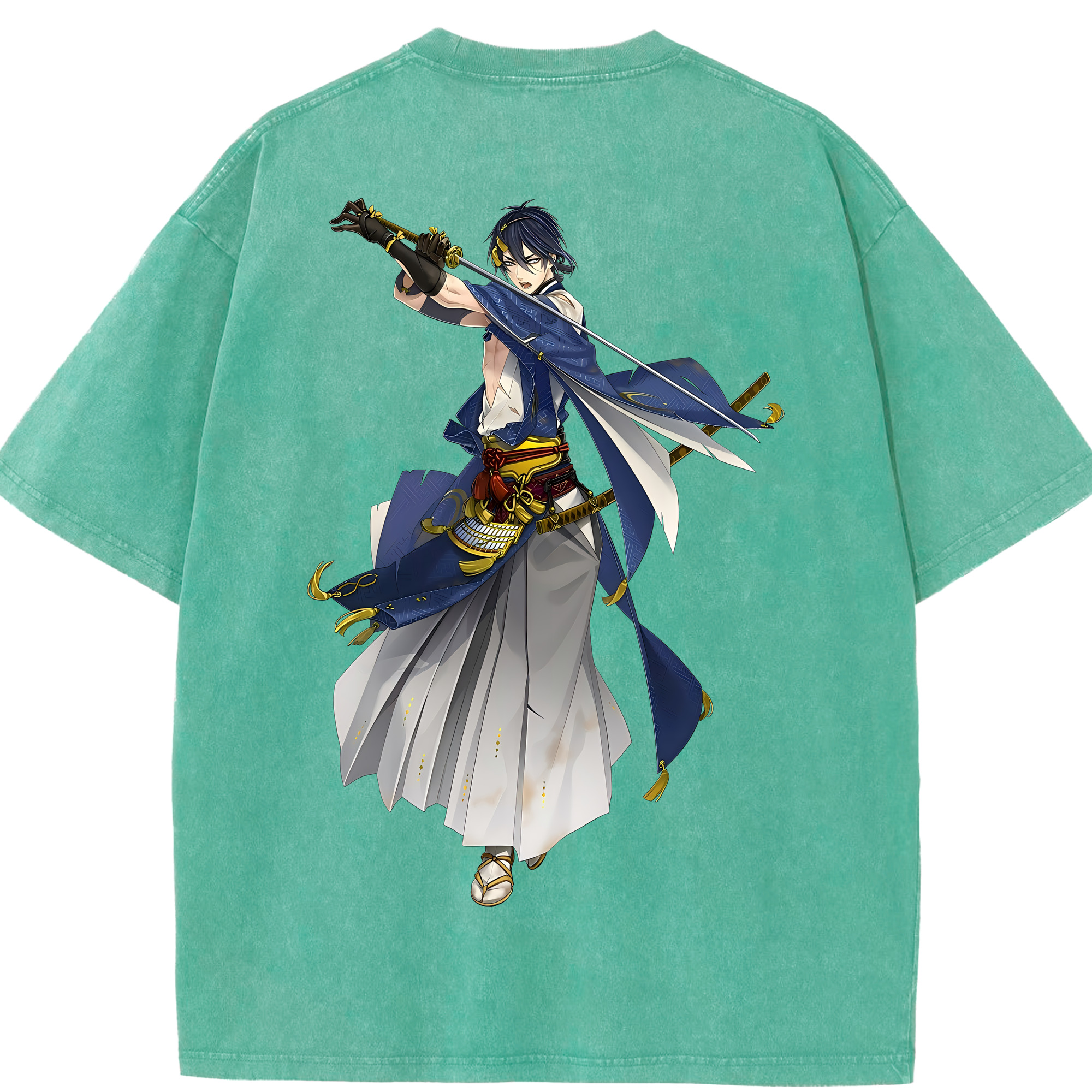 （画像用） 刀剣乱舞 Touken Ranbu 綿100% ヴィンテージ風 半袖Tシャツ（背面プリント）